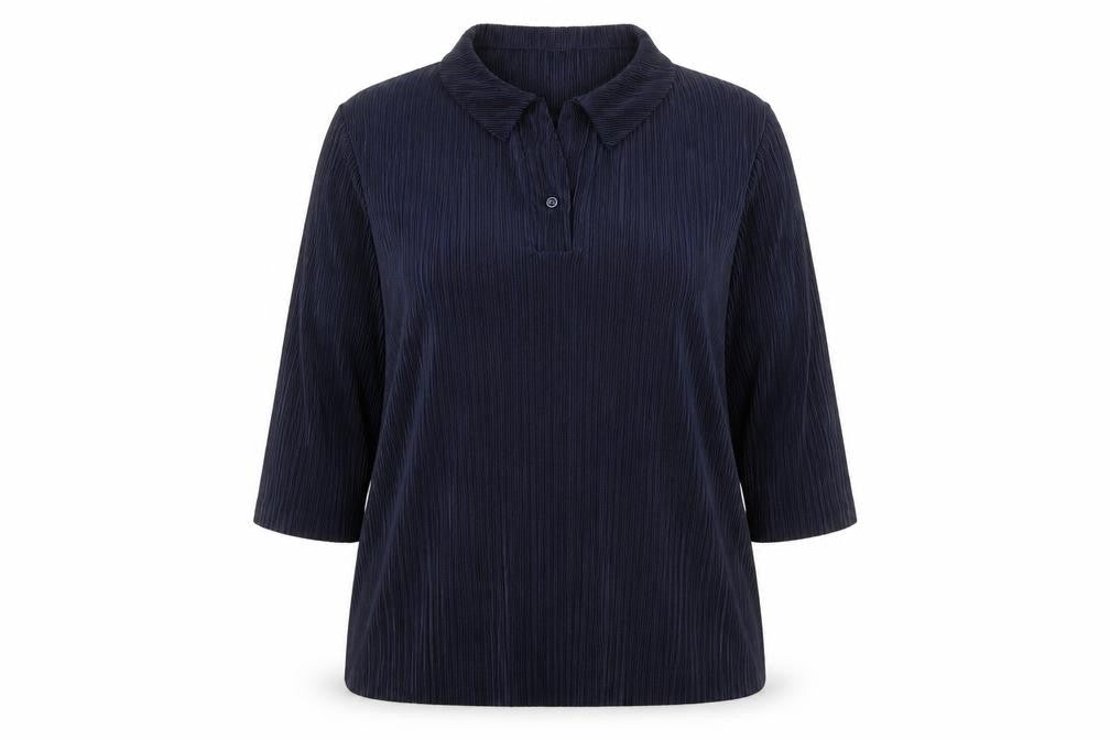 Amber Womens Blue Polyester Basic Blouse Size 22 Collared