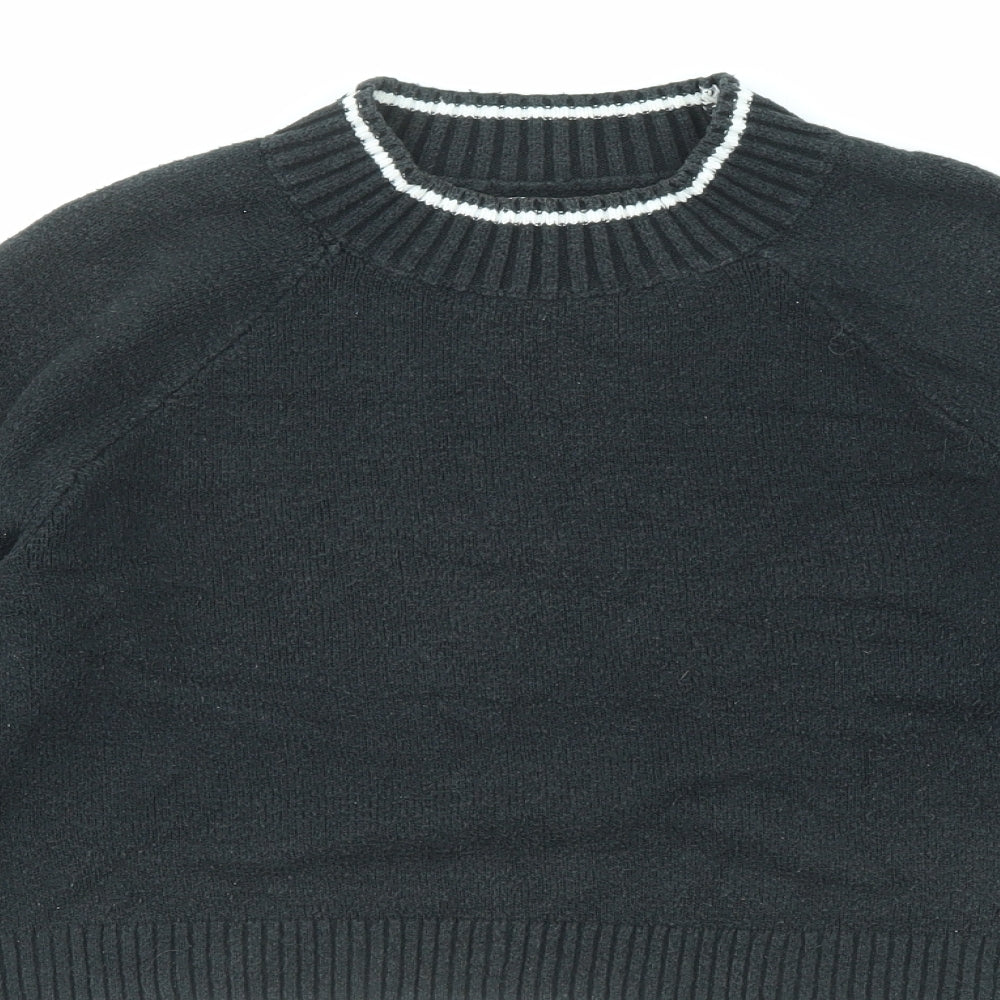 Hollister Womens Black Mock Neck Cotton Pullover Jumper Size S