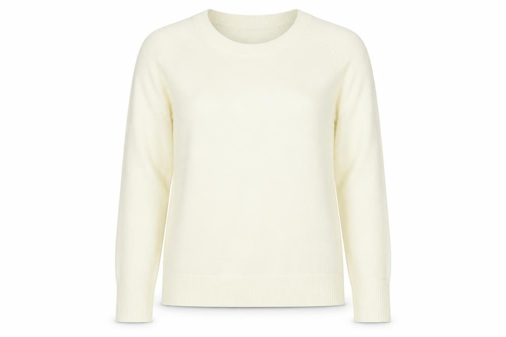 Marks and Spencer Womens Ivory Round Neck Acrylic Pullover Jumper Size 12