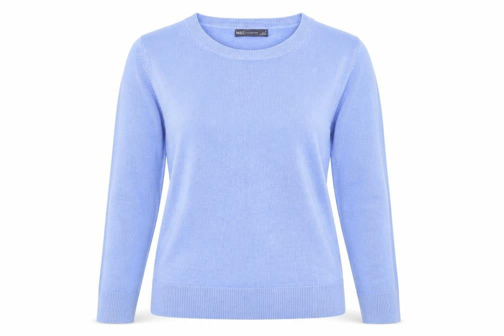 Marks and Spencer Womens Purple Round Neck Acrylic Pullover Jumper Size 6