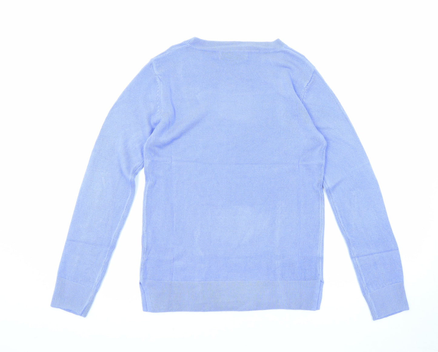 Marks and Spencer Womens Purple Round Neck Acrylic Pullover Jumper Size 6