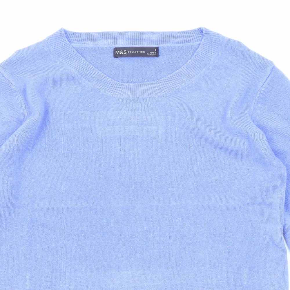 Marks and Spencer Womens Purple Round Neck Acrylic Pullover Jumper Size 6