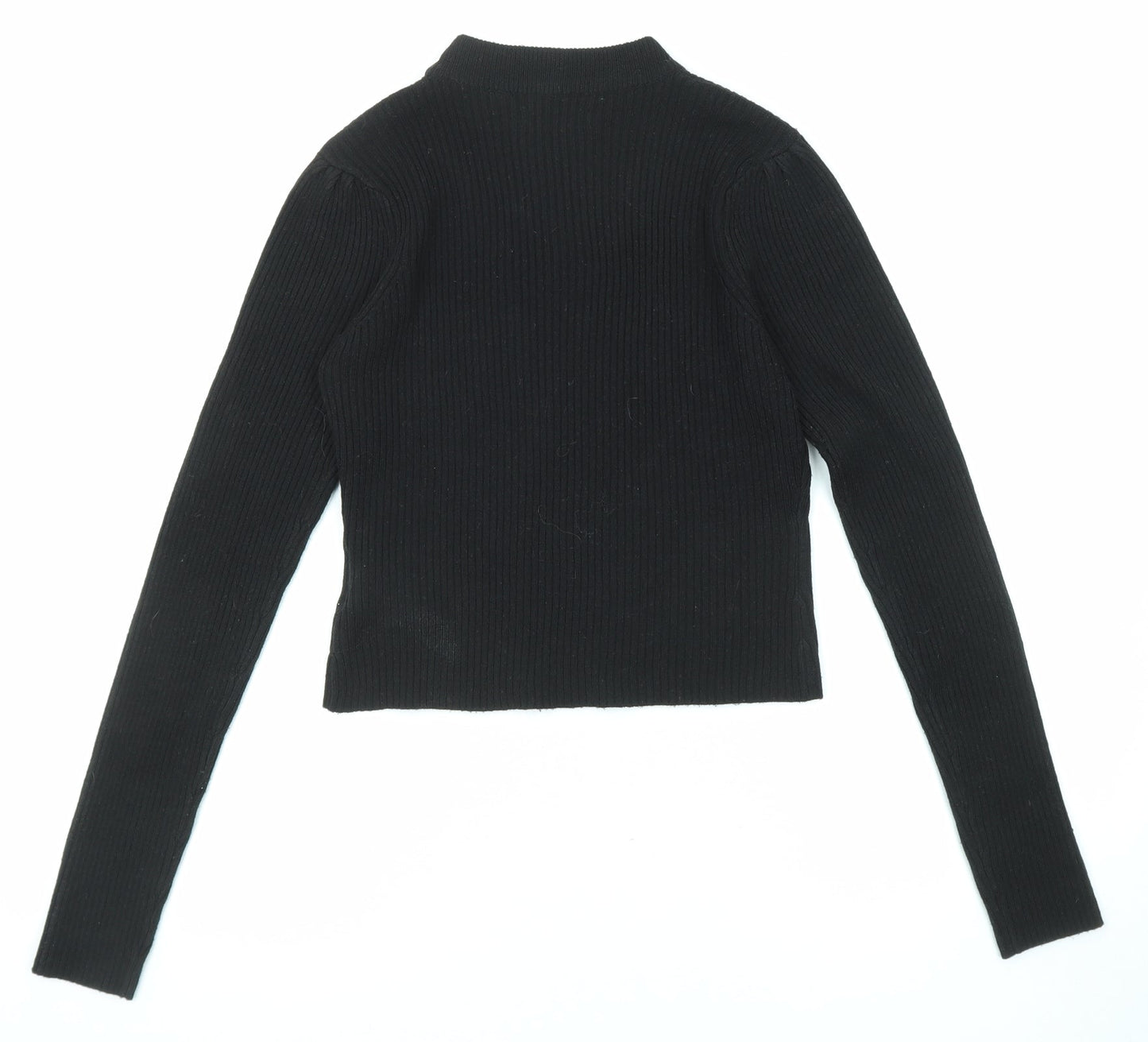 Brave Soul Womens Black Mock Neck Acrylic Pullover Jumper Size M
