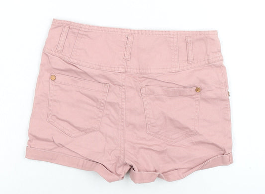 Kylie Girls Pink Cotton Boyfriend Shorts Size 11 Years Regular Zip