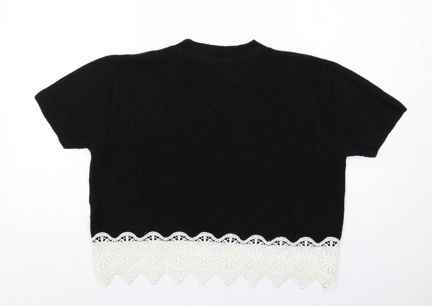 Stella Morgan Womens Black Round Neck Acrylic Pullover Jumper Size 12