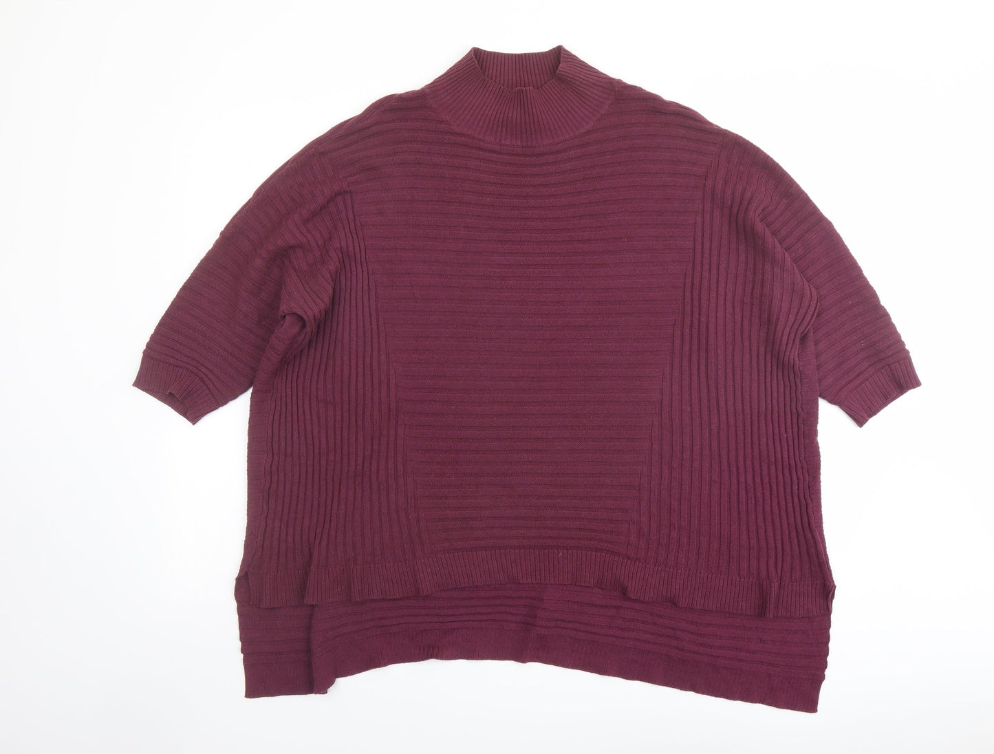Select Womens Purple Mock Neck Acrylic Pullover Jumper Size 14