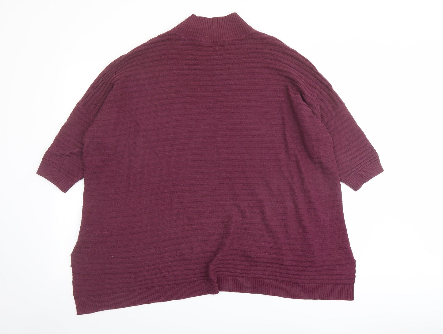 Select Womens Purple Mock Neck Acrylic Pullover Jumper Size 14