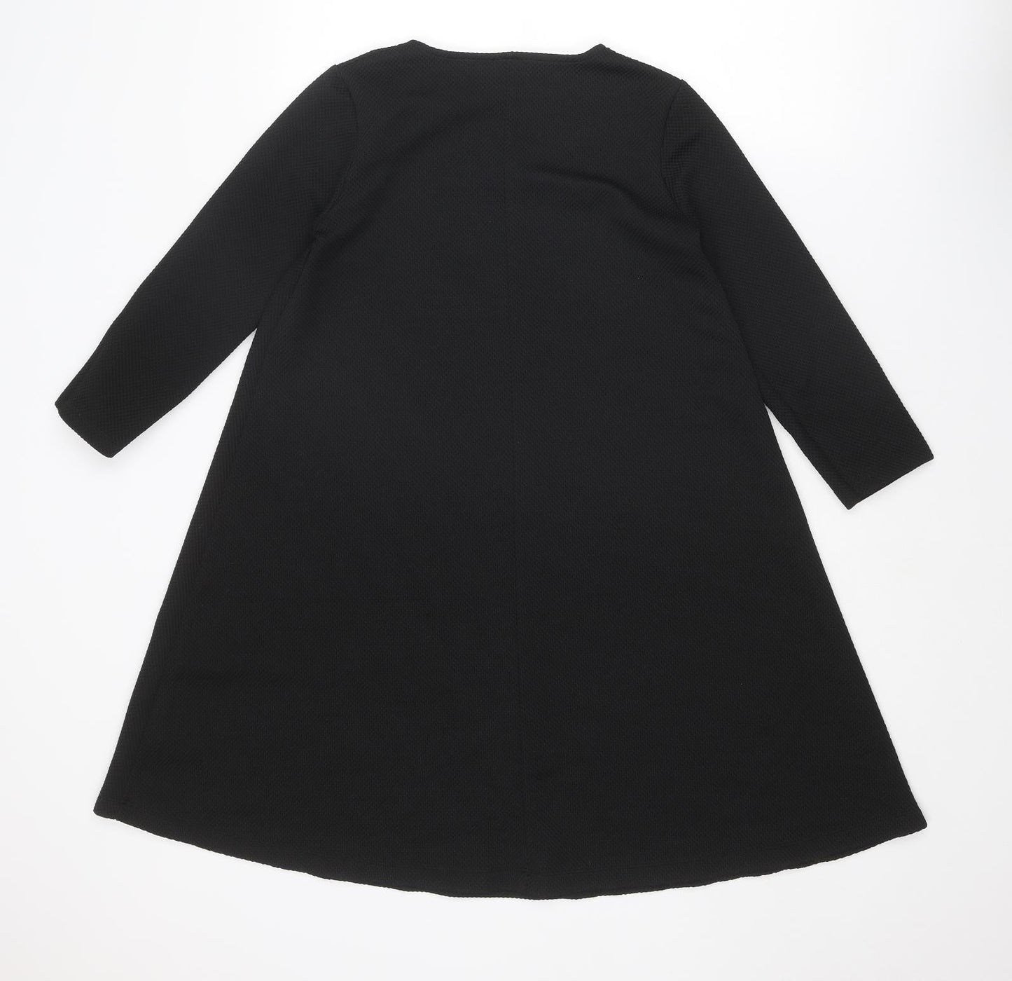 ASOS Womens Black Polyester Trapeze & Swing Size 10 Boat Neck Pullover