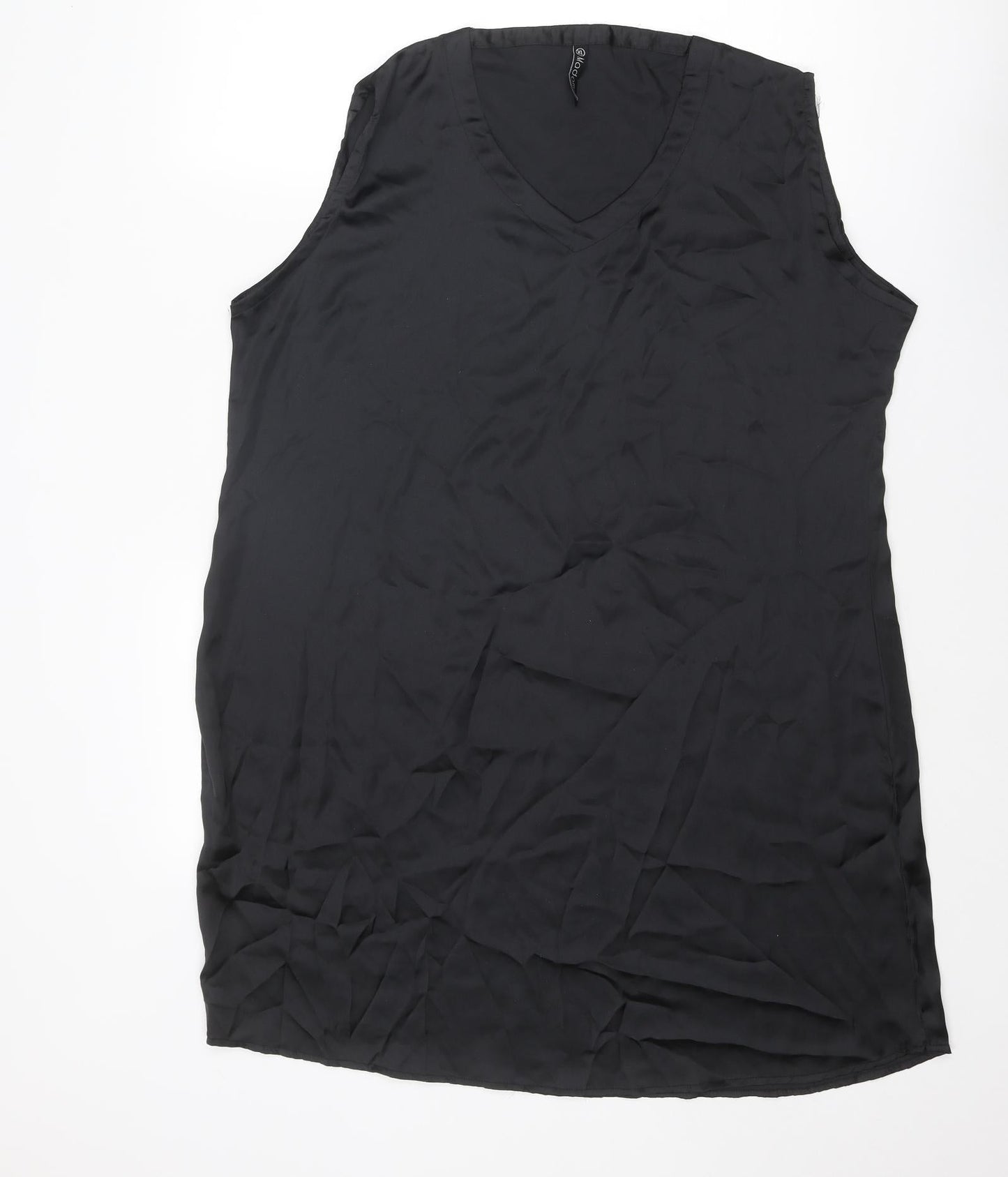 Madame Womens Black Polyester Shift Size XL V-Neck Pullover