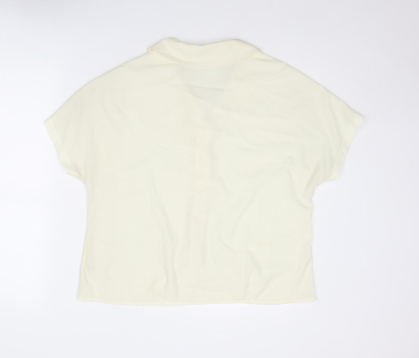 NEXT Womens Ivory Polyester Basic Button-Up Size 14 Collared