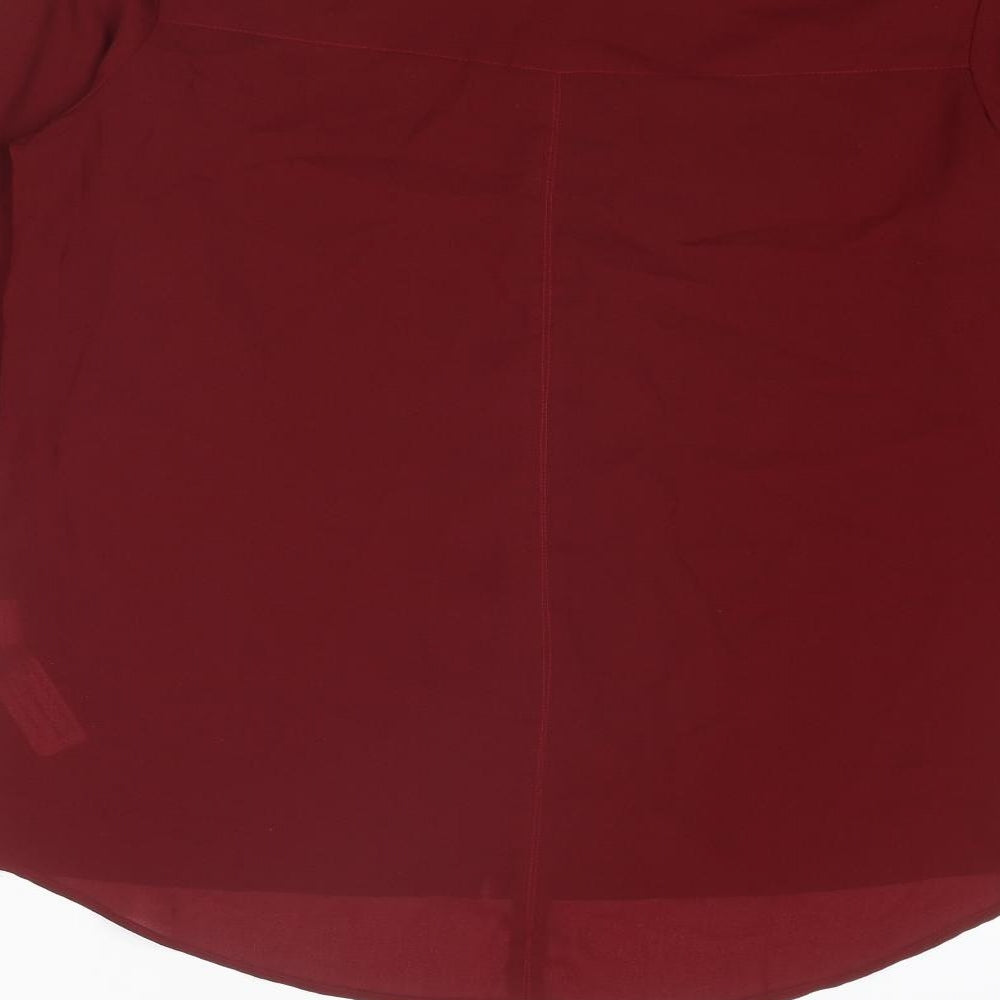 Stradivarius Womens Red Polyester Basic Button-Up Size M Collared