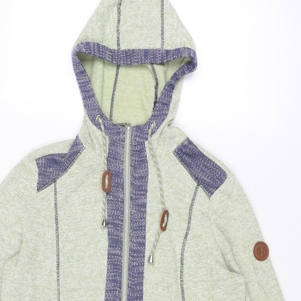 Collection L Womens Green Round Neck Polyester Full Zip Jumper Size 16