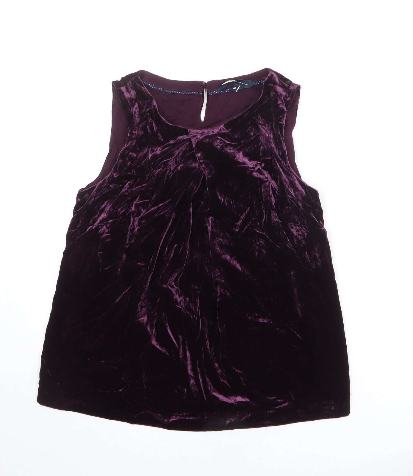 Crew Clothing Womens Purple Viscose Basic Blouse Size 10 Boat Neck
