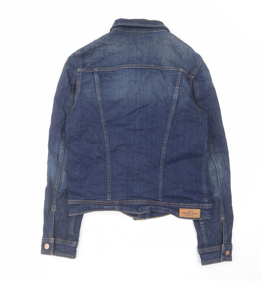 Mango Womens Blue Jacket Size S Button