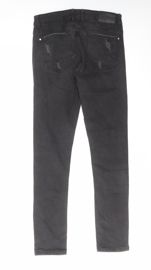 Terance Kole Womens Black Cotton Skinny Jeans Size 32 in L31 in Regular Zip