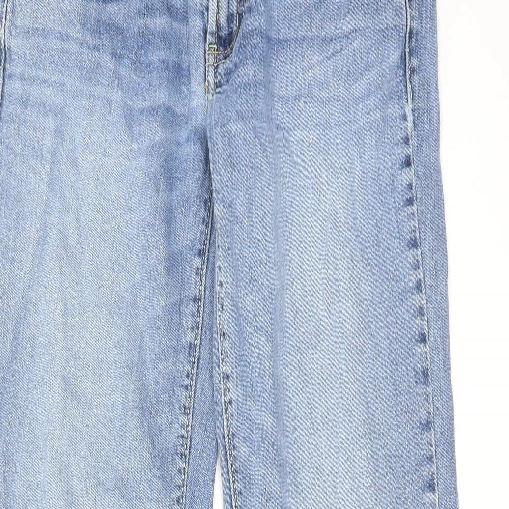 American Eagle Outfitters Womens Blue Cotton Bootcut Jeans Size 30 in L30 in Regular Zip