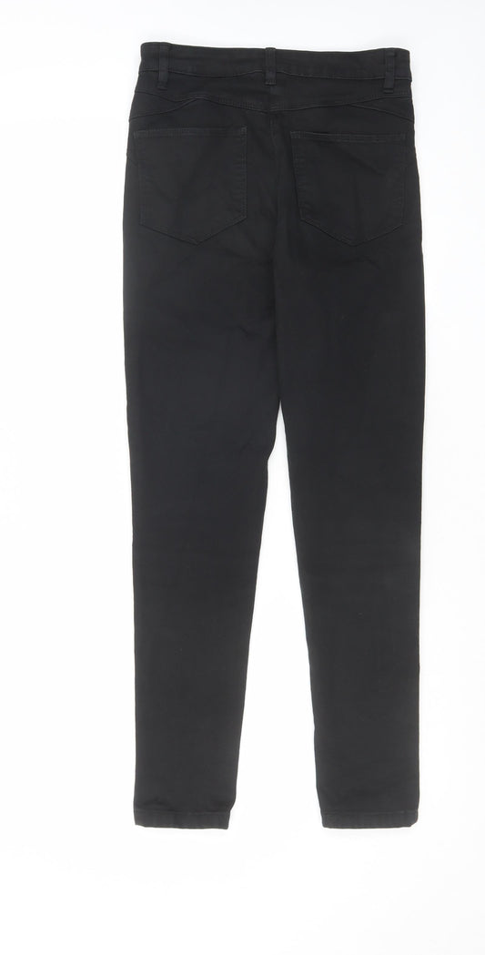 Marks and Spencer Womens Black Cotton Skinny Jeans Size 8 L28 in Regular Zip