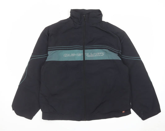 Quiksilver Womens Black Windbreaker Jacket Size 16 Zip