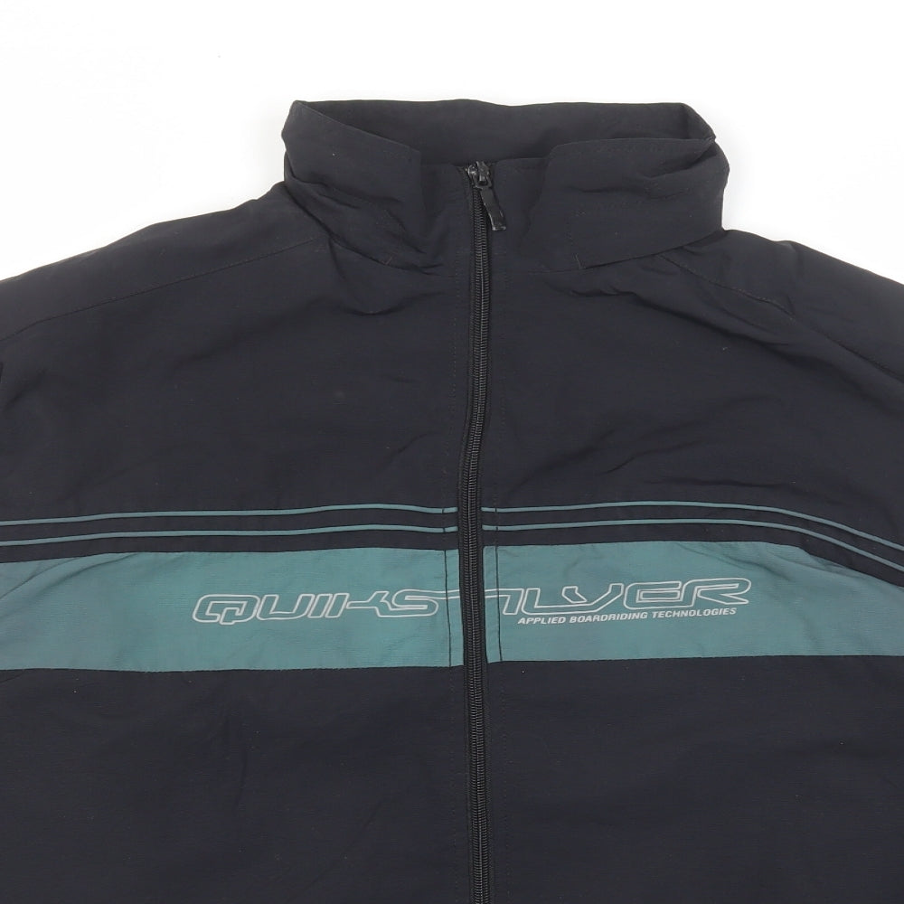 Quiksilver Womens Black Windbreaker Jacket Size 16 Zip