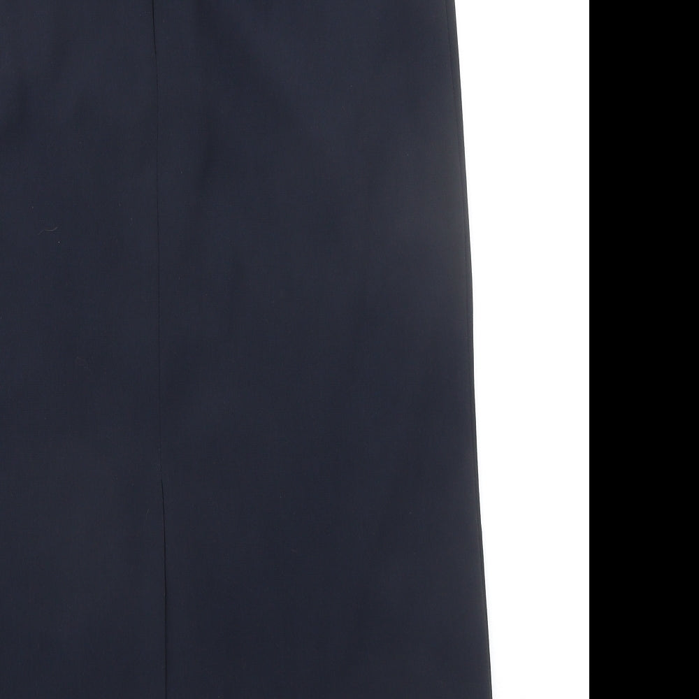 St Michael Womens Blue Polyester A-Line Skirt Size 12 Zip