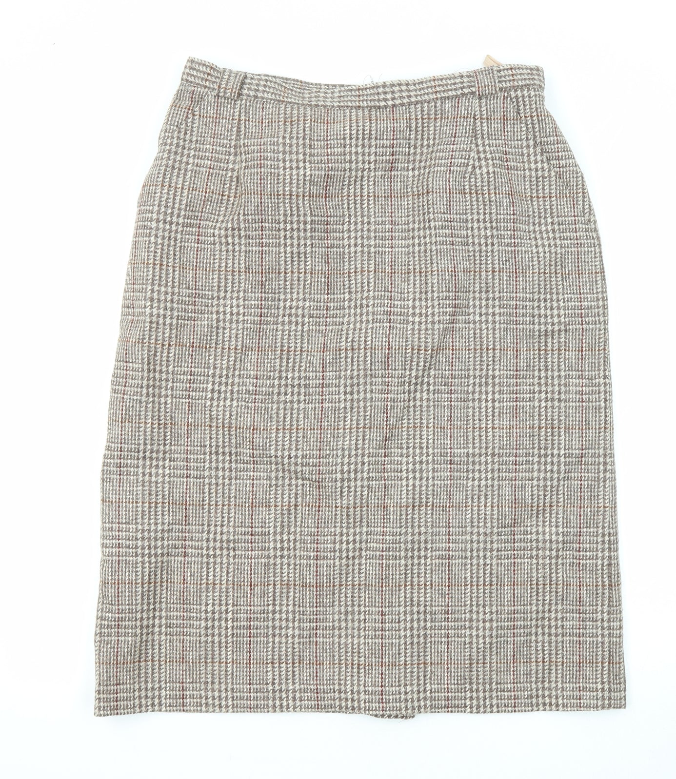 Edinburgh Womens Multicoloured Plaid Wool Straight & Pencil Skirt Size 32 in Zip
