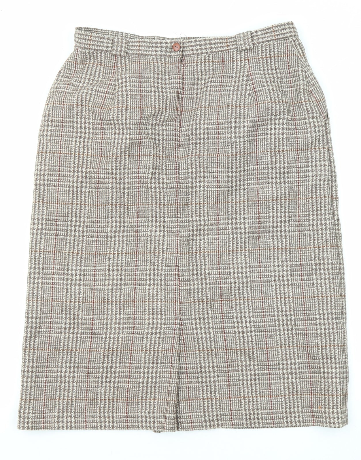 Edinburgh Womens Multicoloured Plaid Wool Straight & Pencil Skirt Size 32 in Zip