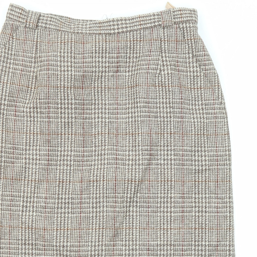 Edinburgh Womens Multicoloured Plaid Wool Straight & Pencil Skirt Size 32 in Zip