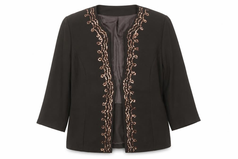 ID Collection Womens Brown Jacket Blazer Size 16