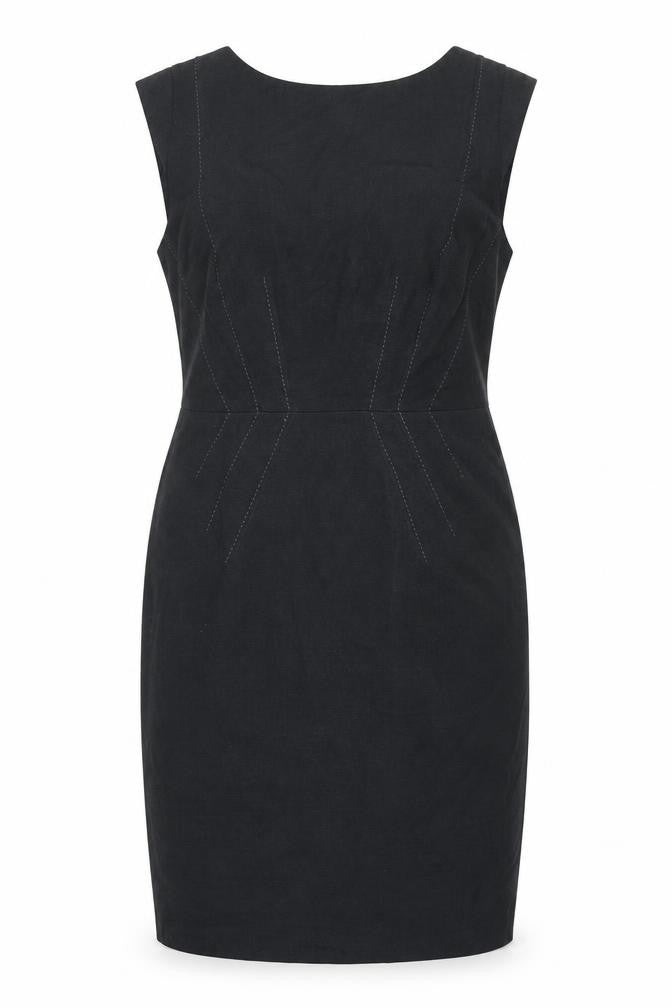 Marks and Spencer Womens Black Polyester Shift Size 8 Round Neck Zip