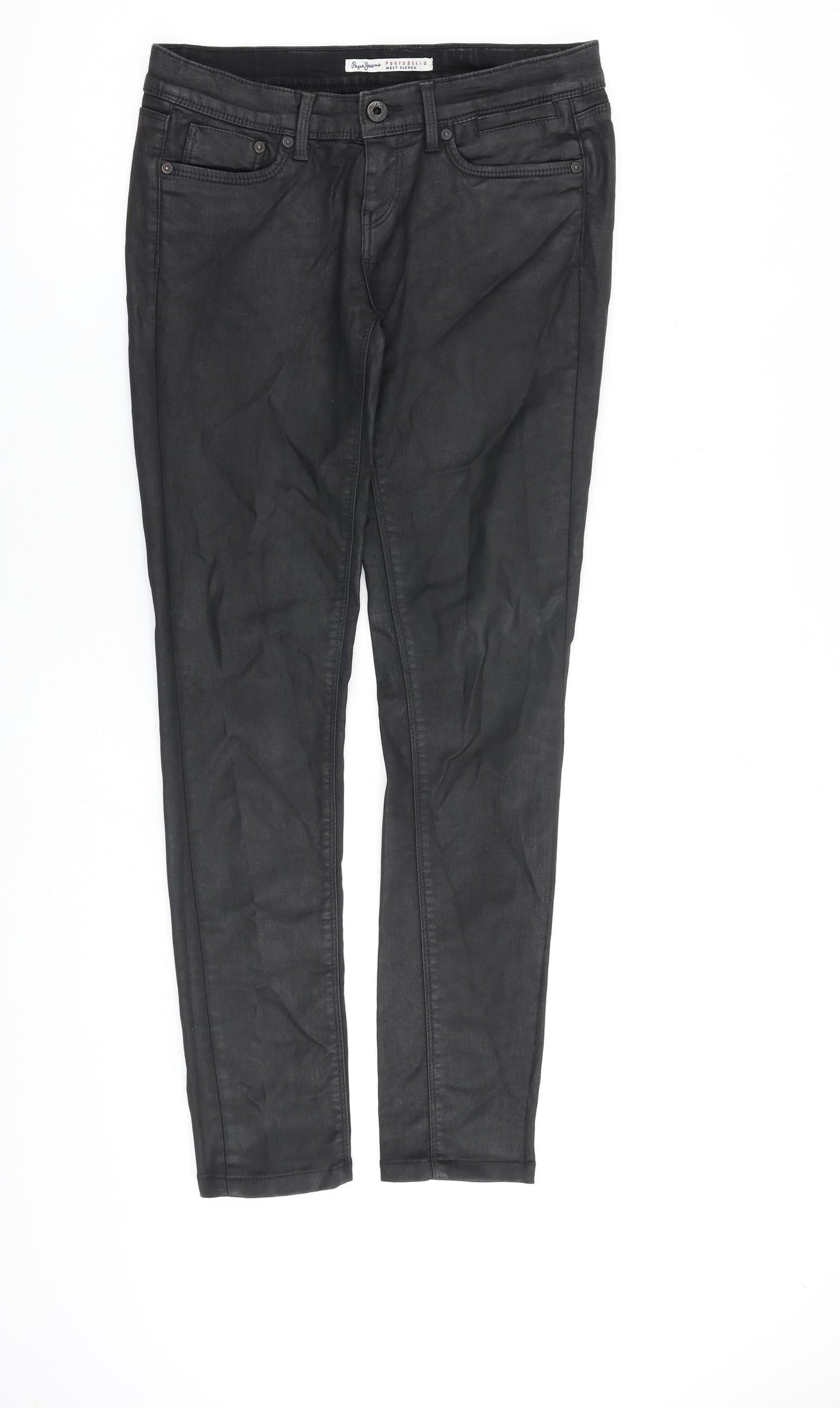 Pepe Jeans Womens Black Polyester Skinny Jeans Size 29 in L32 in Regular Zip