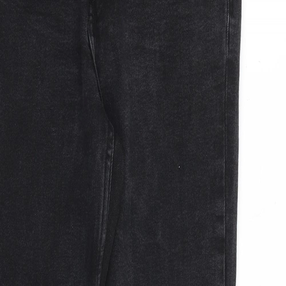 Sinsay Womens Black Cotton Tapered Jeans Size 14 L29 in Regular Zip