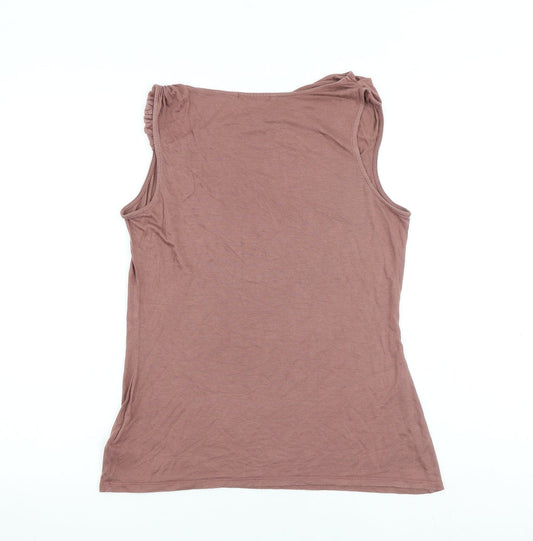 Gap Womens Pink Viscose Basic Tank Size S Boat Neck