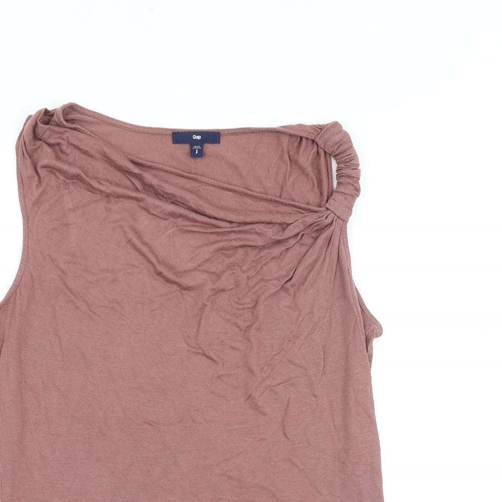 Gap Womens Pink Viscose Basic Tank Size S Boat Neck