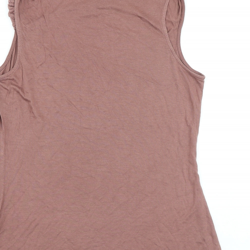 Gap Womens Pink Viscose Basic Tank Size S Boat Neck