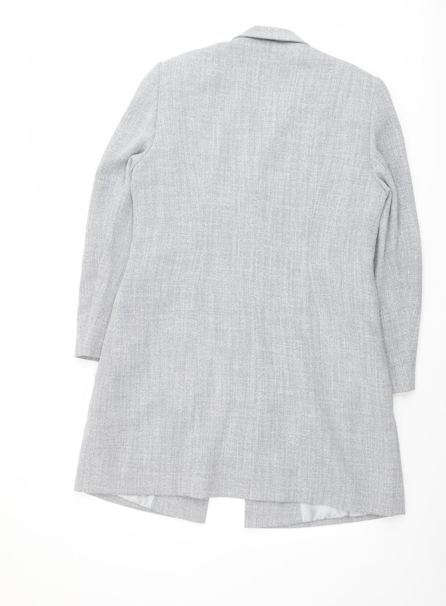 Precis Womens Grey Overcoat Coat Size 14 Button