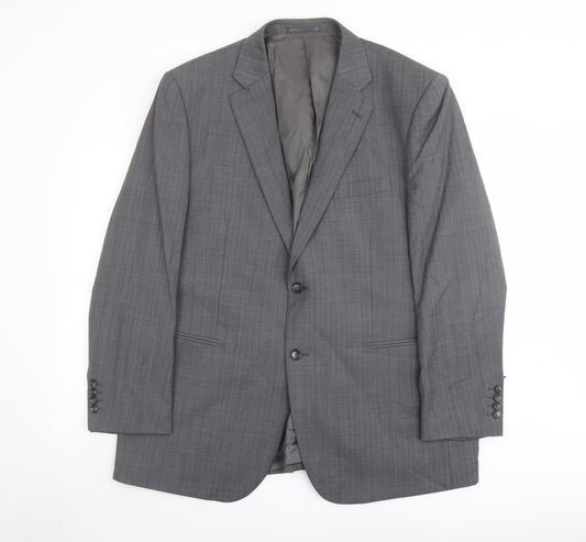 Brook Taverner Mens Grey Polyester Jacket Suit Jacket Size 46 Regular