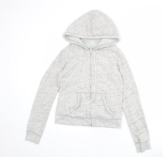 Hollister Womens Grey Cotton Full Zip Hoodie Size XS Zip