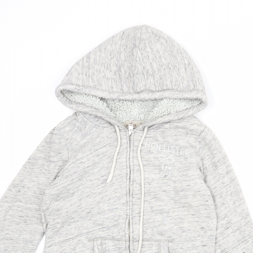Hollister Womens Grey Cotton Full Zip Hoodie Size XS Zip