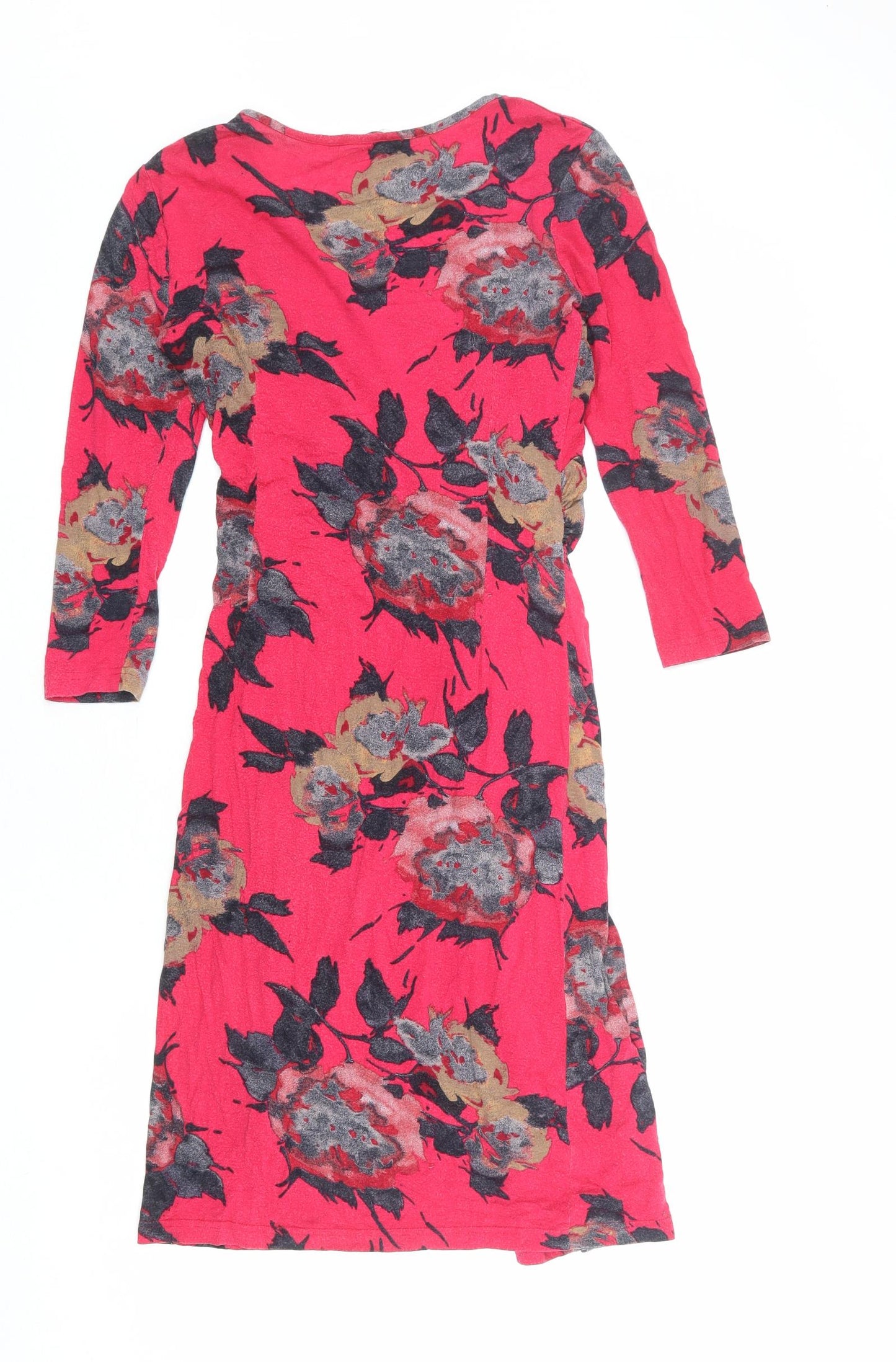 Adini Womens Pink Floral Viscose A-Line Size XS Round Neck Pullover