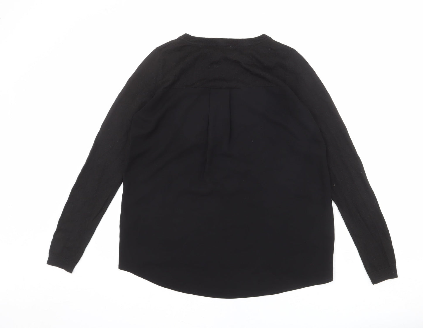 Topshop Womens Black Round Neck Polyester Pullover Jumper Size 10