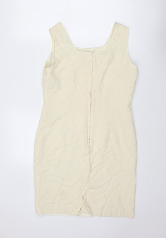 St Michael Womens Ivory Modal Shift Size 12 Round Neck Zip