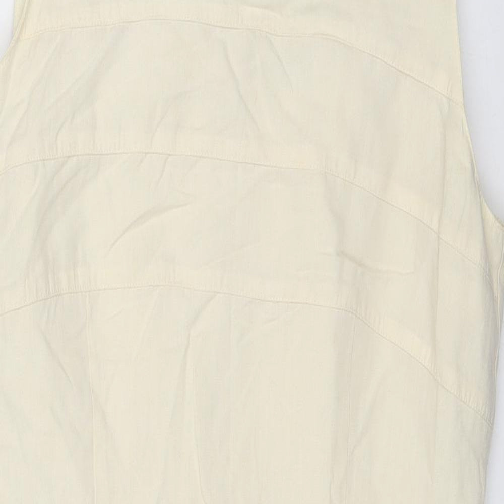 St Michael Womens Ivory Modal Shift Size 12 Round Neck Zip