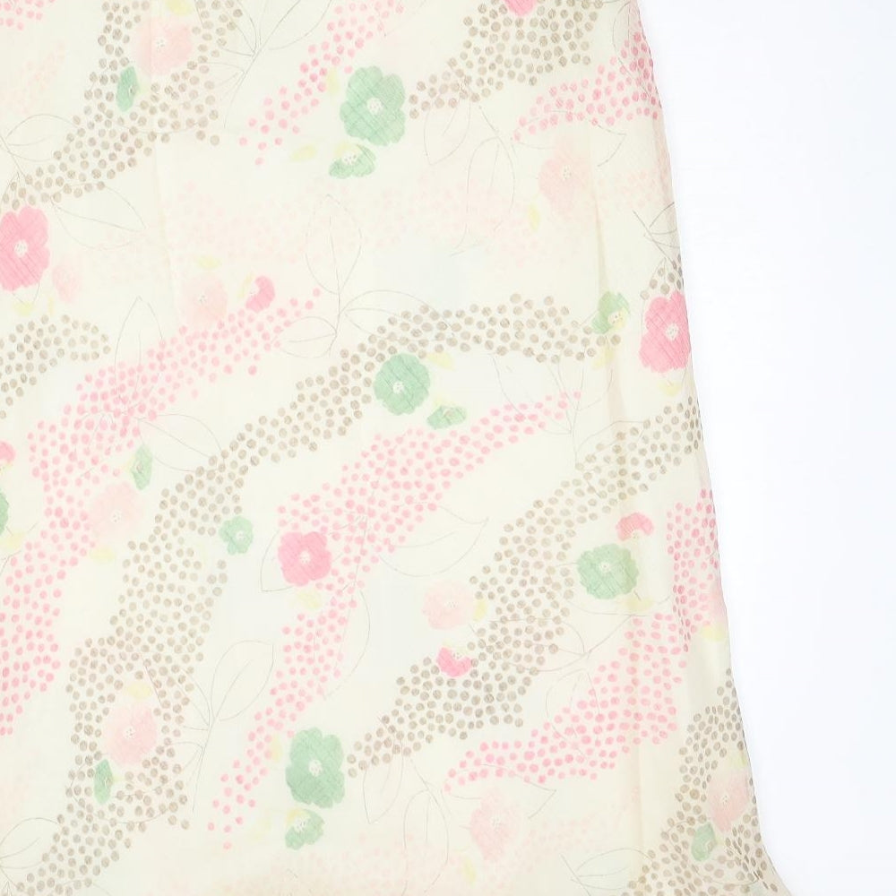 Fosby Womens Beige Geometric Polyester A-Line Skirt Size 16