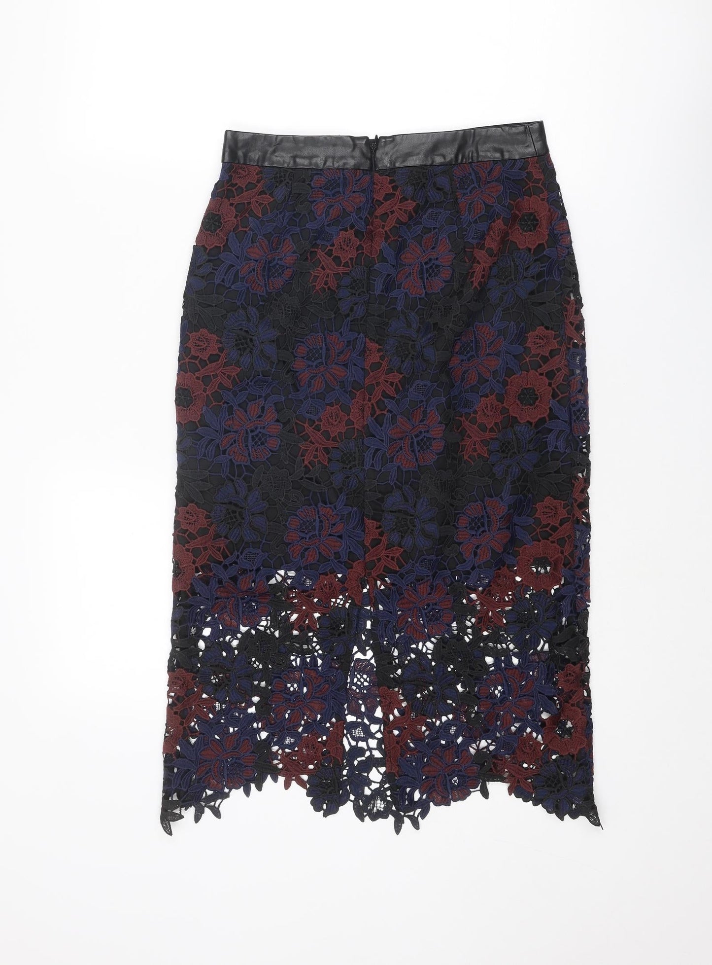 Topshop Womens Multicoloured Floral Polyester A-Line Skirt Size 8 Zip