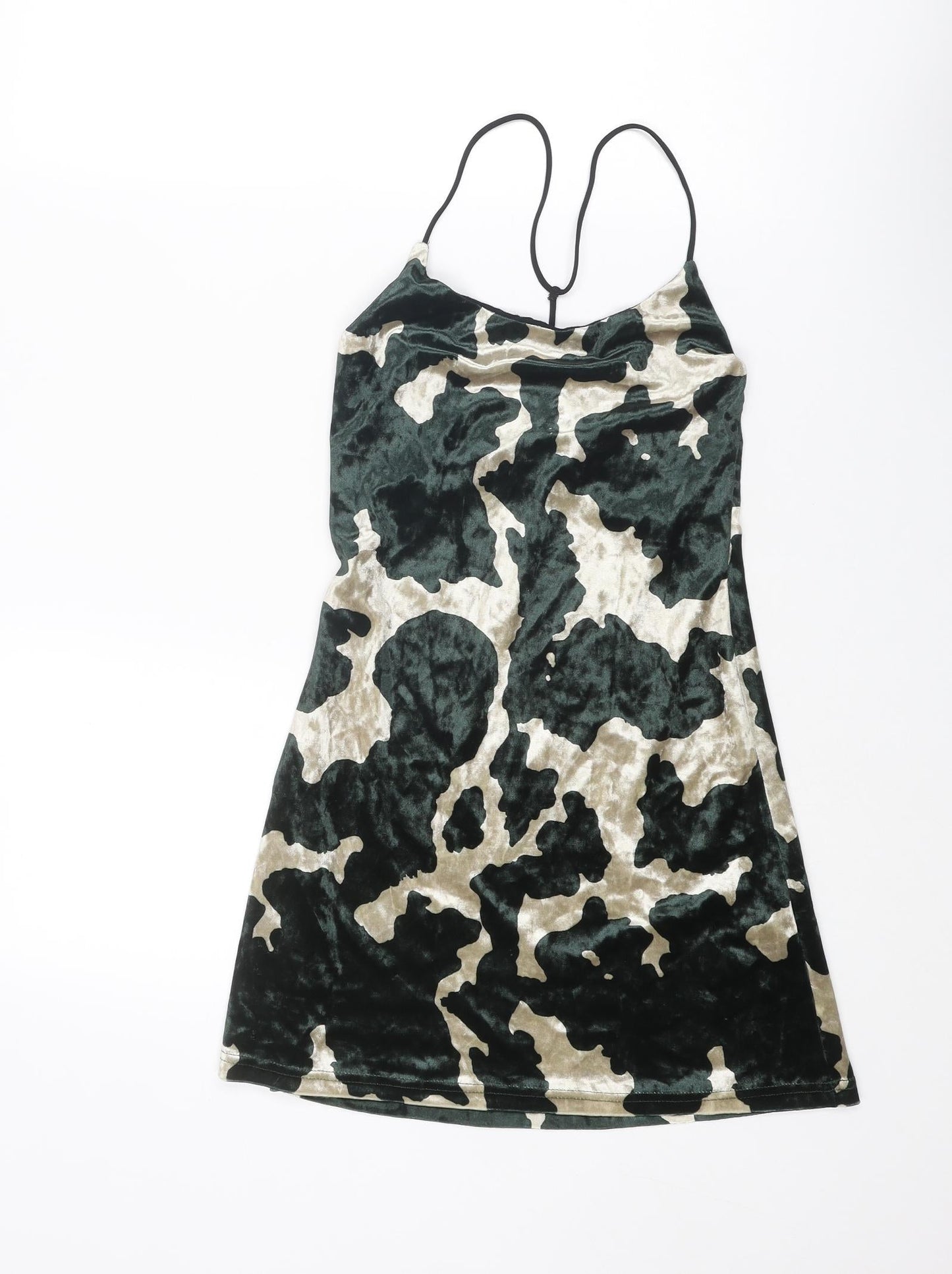 Urban renewal Womens Green Geometric Polyester Camisole Tank Size XS Cowl Neck