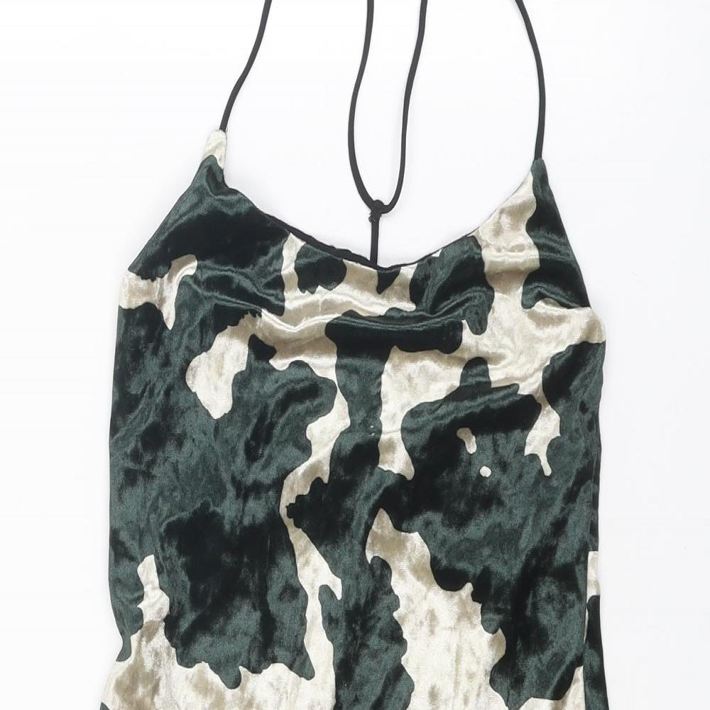 Urban renewal Womens Green Geometric Polyester Camisole Tank Size XS Cowl Neck