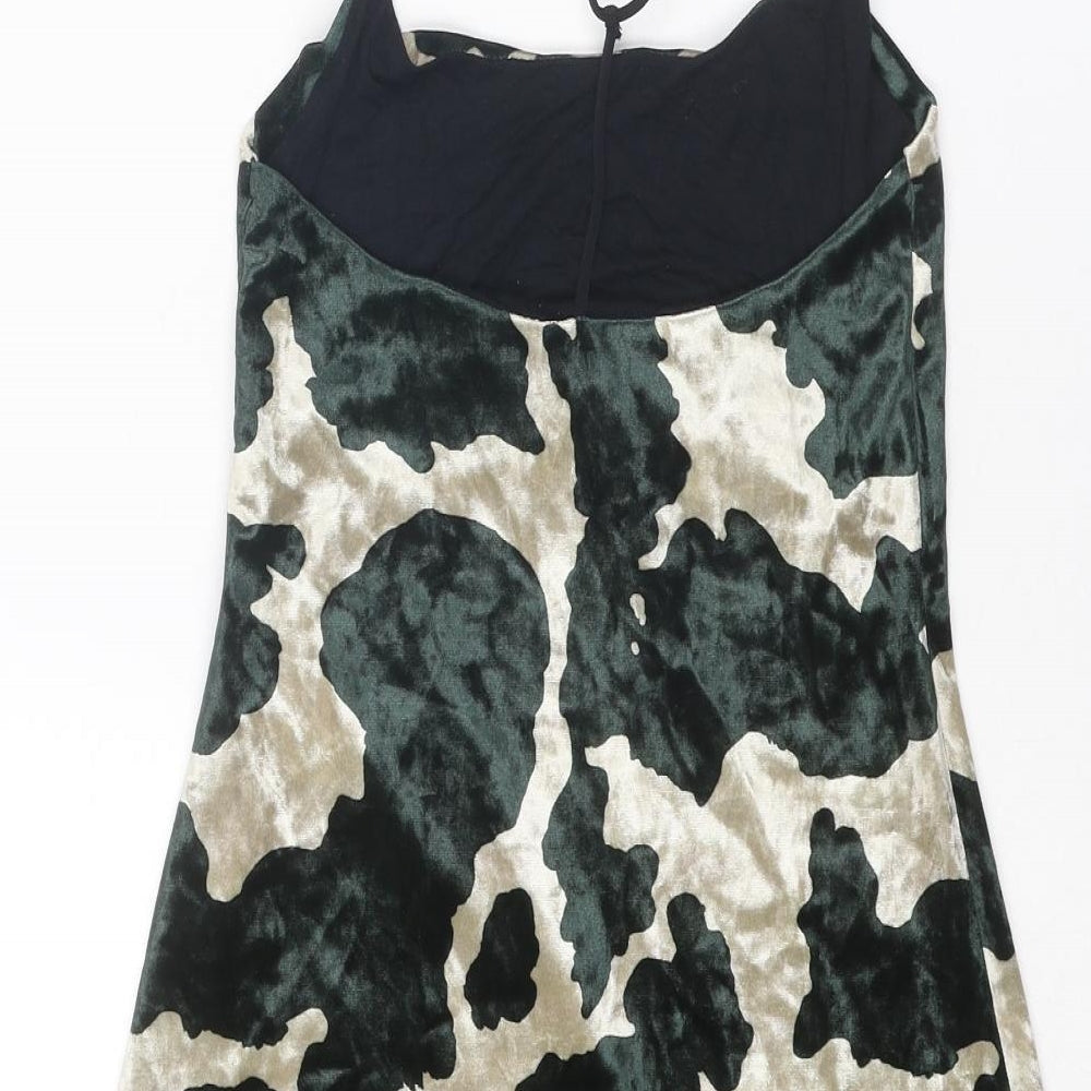 Urban renewal Womens Green Geometric Polyester Camisole Tank Size XS Cowl Neck