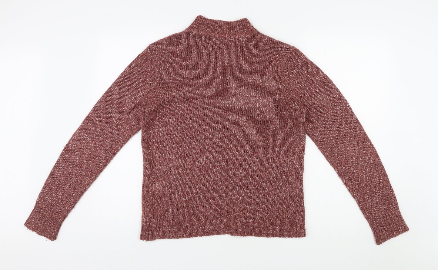 VERO MODA Womens Red High Neck Acrylic Pullover Jumper Size L