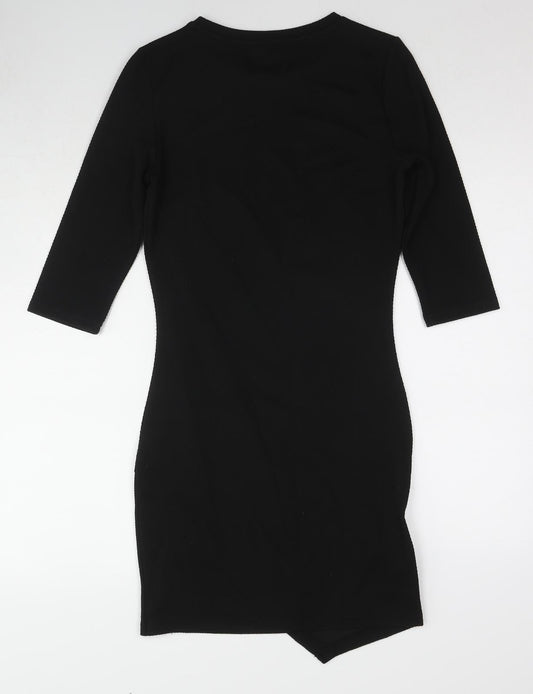Mango Womens Black Polyester Shift Size S Round Neck Pullover