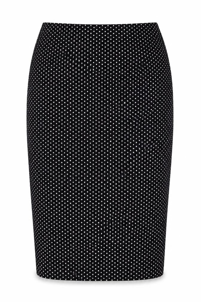 Baylis & Knight Womens Black Polka Dot Cotton Straight & Pencil Skirt Size 12 Zip